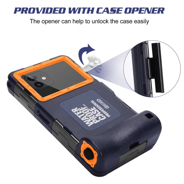 UrbanX Professional [15m/50ft] Swimming Diving Surfing Snorkeling Photo Video Waterproof Protective Case Underwater Housing for Samsung Galaxy A7 (2017) And all Phones Up to 6.9 Inch LCD with Lanyard
