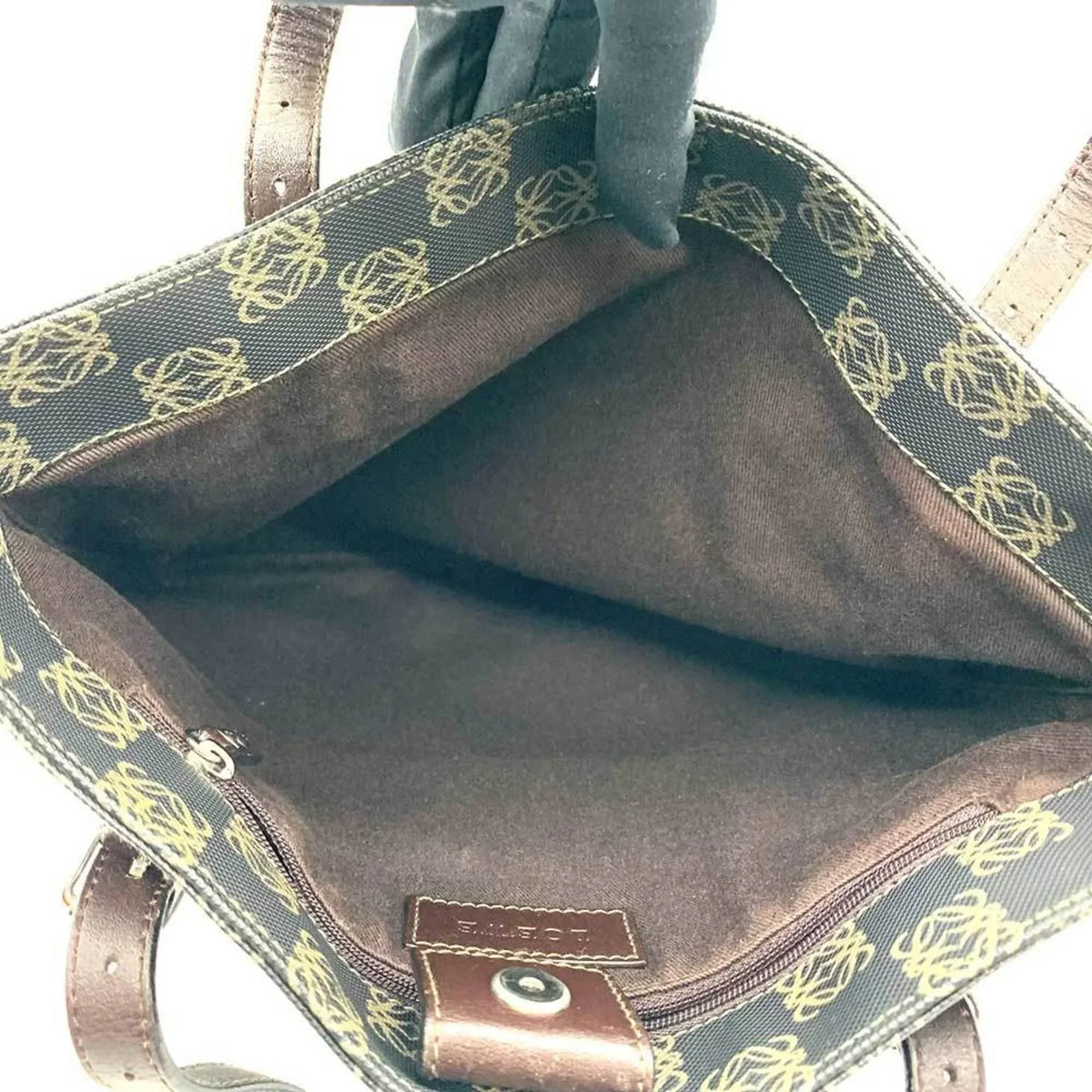 Pre-Owned LOEWE Anagram Tote Bag Gray x Brown (Good)