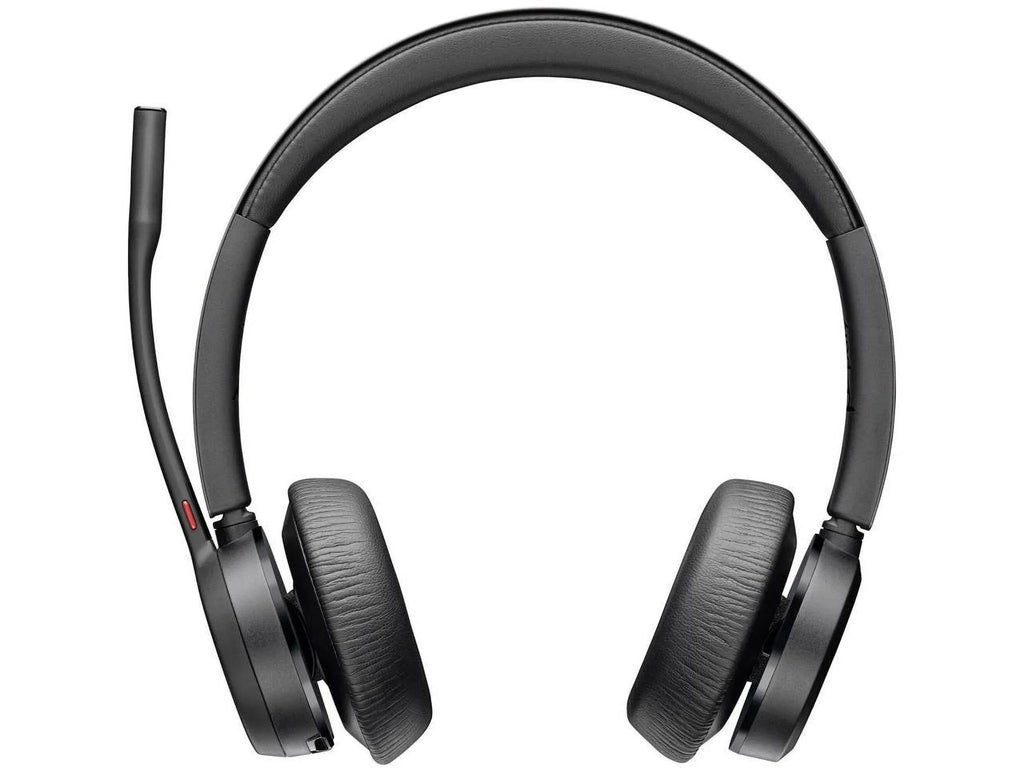 Poly Voyager 4320 USB-A Headset - Siri, Google Assistant - Stereo, Mono - USB Type A, USB Type C - Wireless - Bluetooth - 300 ft - 20 Hz - 20 kHz - On-ear - Binaural - Ear-cup - 4.92 ft Cable - Ele...