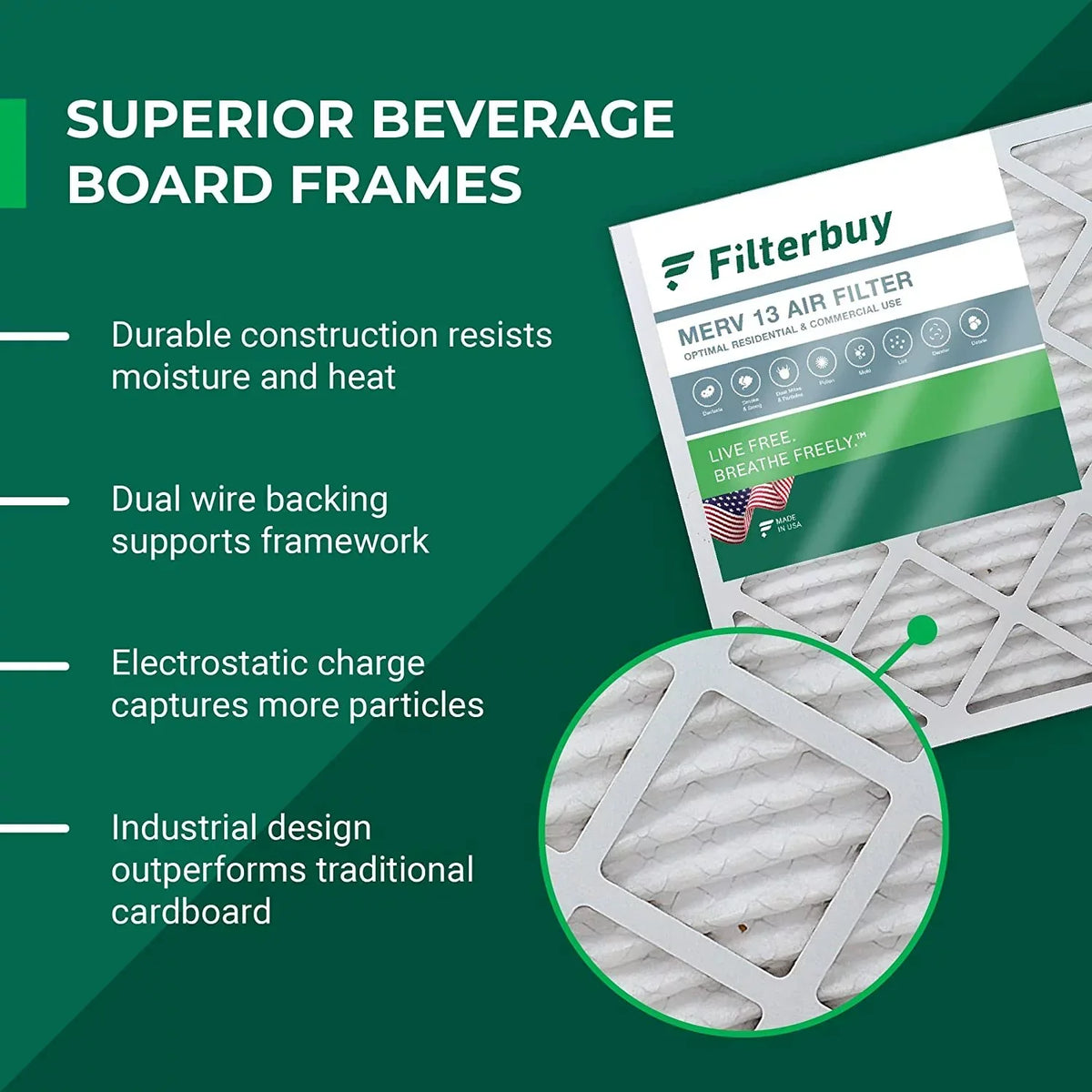 Filterbuy 14x18x1 MERV 13 Pleated HVAC AC Furnace Air Filters (12-Pack)