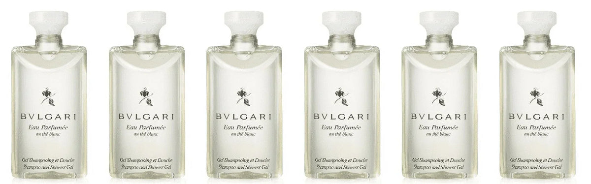 Bvlgari au the blanc (white tea) Shampoo and Shower Gel 2.5 Oz Set of 6
