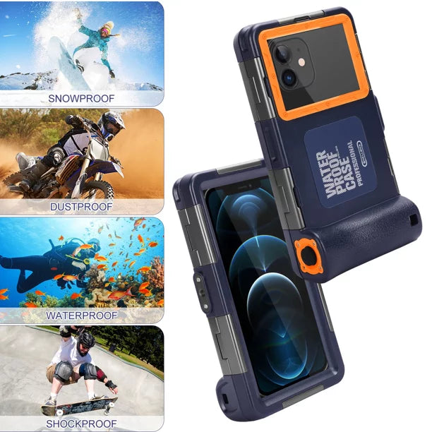 UrbanX Professional [15m/50ft] Swimming Diving Surfing Snorkeling Photo Video Waterproof Protective Case Underwater Housing for ZTE Blade A7 Vita And all Phones Up to 6.9 Inch LCD with Lanyard