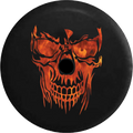 2018 2019 Wrangler JL Backup Camera Hell and Back Flaming Skull Face Real Fire Spare Tire Cover for Jeep RV 33 Inch