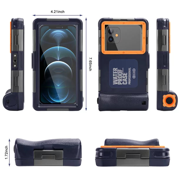 UrbanX Professional [15m/50ft] Swimming Diving Surfing Snorkeling Photo Video Waterproof Protective Case Underwater Housing for Samsung Galaxy A7 (2017) And all Phones Up to 6.9 Inch LCD with Lanyard