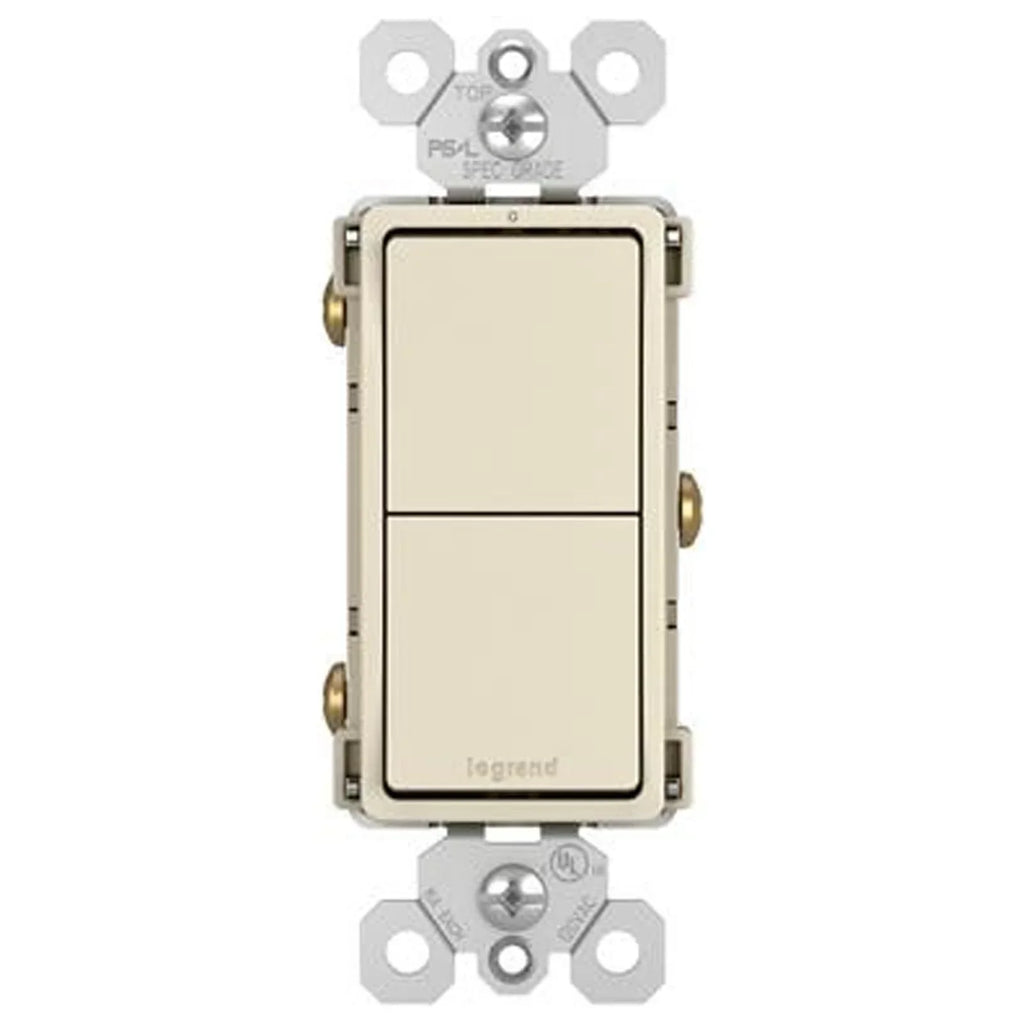 Legrand RCD11LACC6 Pass & Seymour Radiant 2 Single-Pole Switch, 15A, Light Almond - Quantity 6