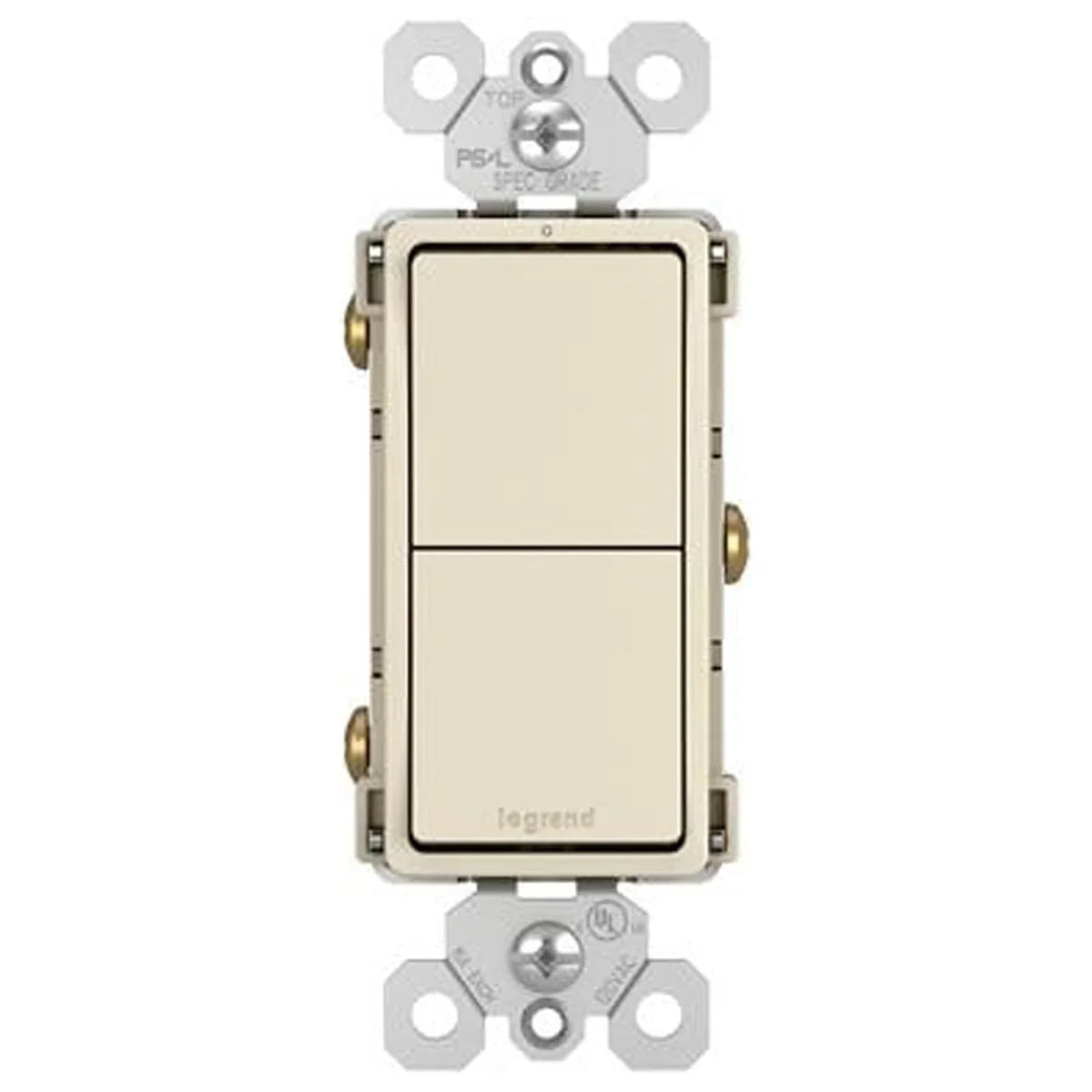 Legrand RCD11LACC6 Pass & Seymour Radiant 2 Single-Pole Switch, 15A, Light Almond - Quantity 6