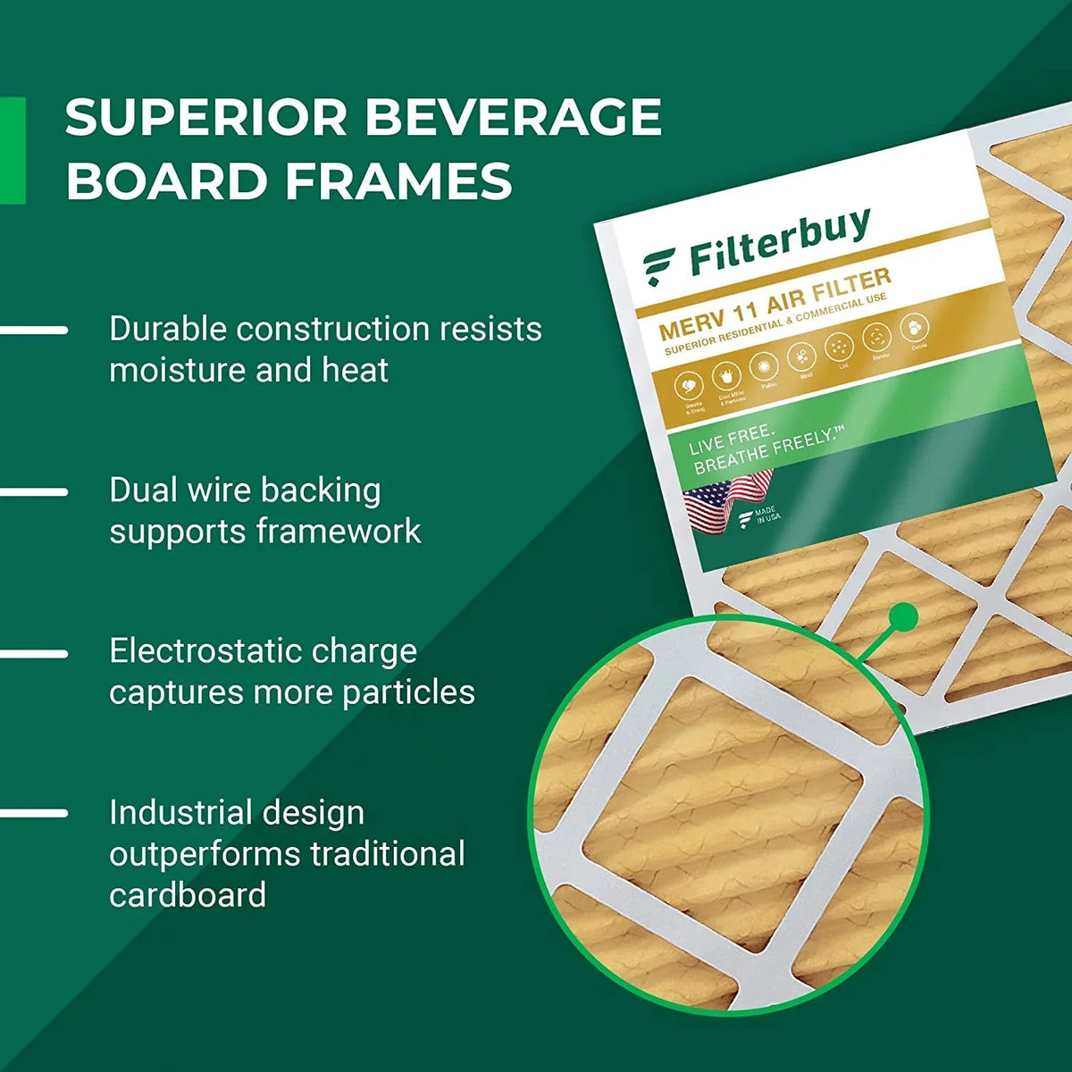 Filterbuy 8x24x2 MERV 11 Pleated HVAC AC Furnace Air Filters (12-Pack)