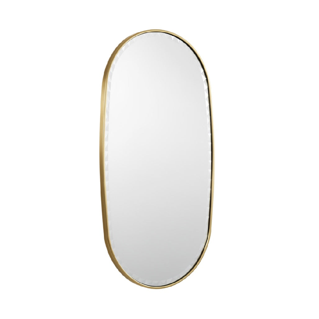 Modern Oval Wall Mirror with Gold Frame and Elegant Design