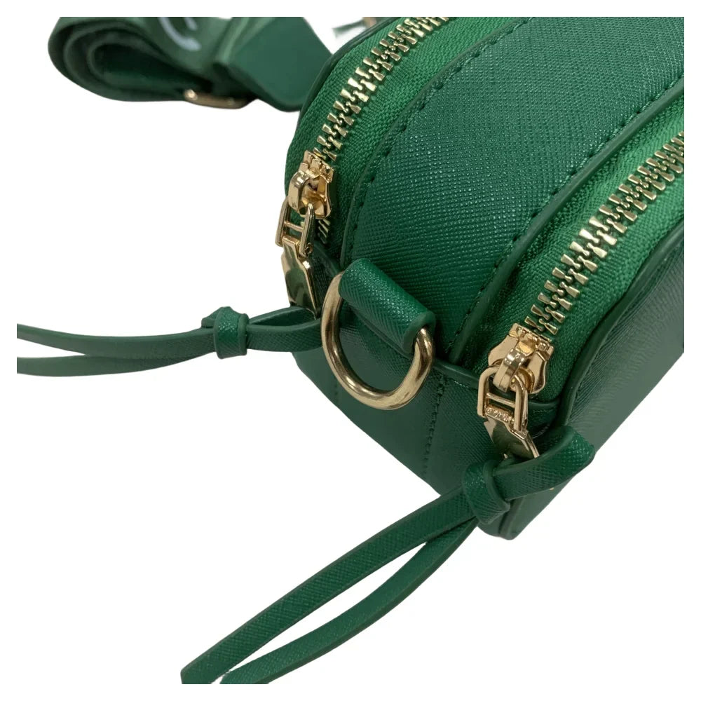 Women's Purple Leather Cross body Snapshot Bag with Logo Chain Strap
