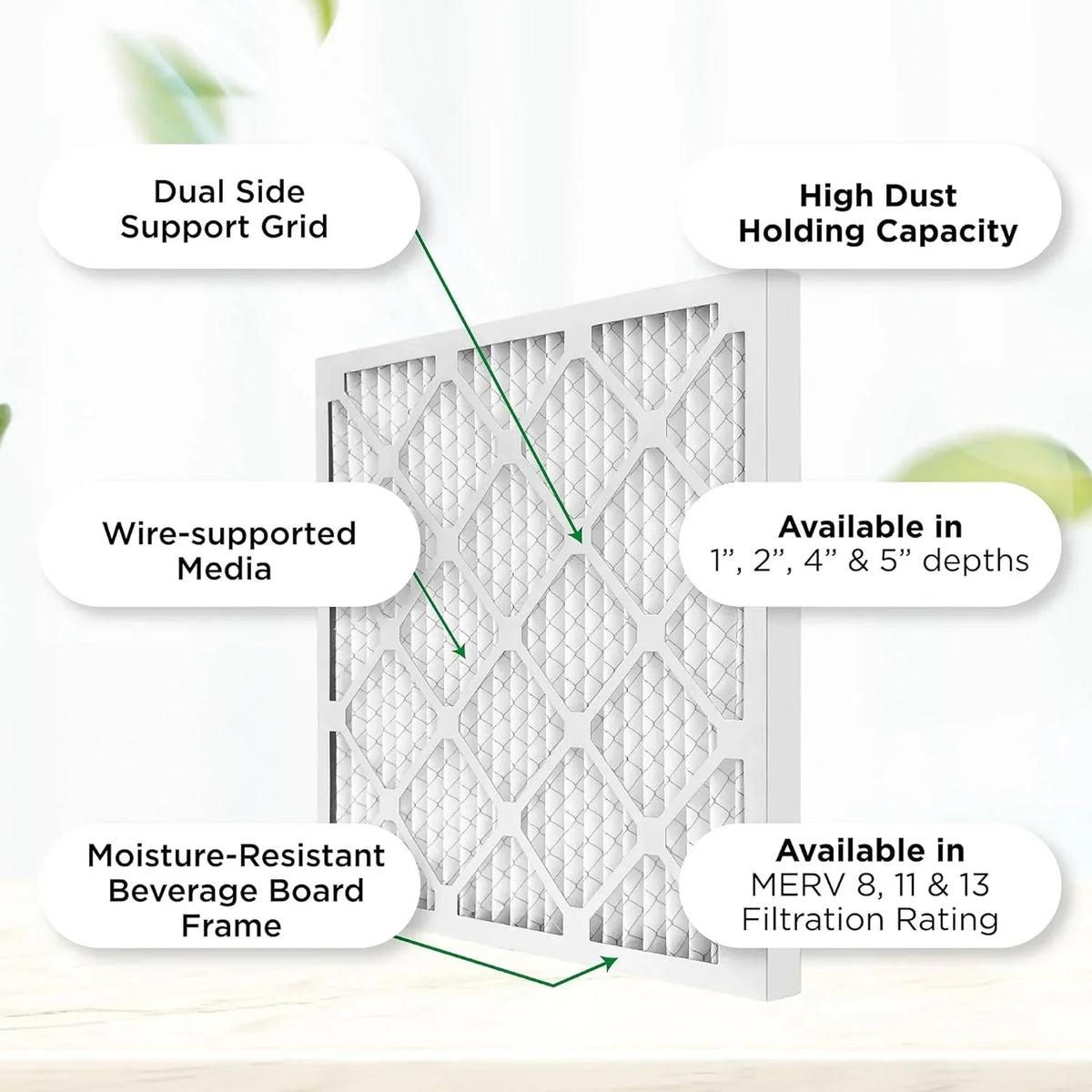 20X24x4 MERV 8 Pleated HV Furne Air Filters. Case Of 6. Ext Size: 19-3/8 X 23-3/8 X 3-3/4