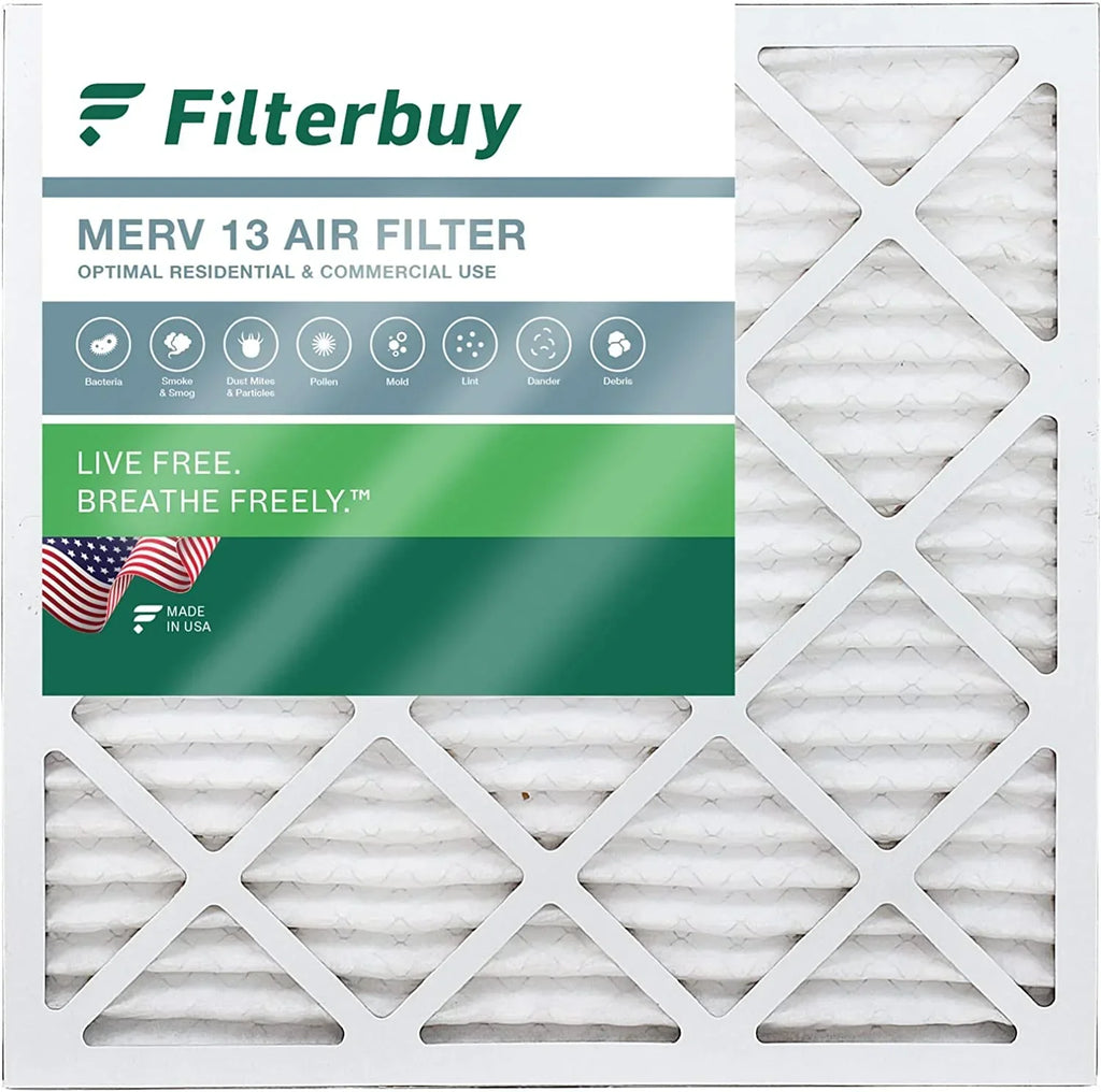 Filterbuy 25x25x1 MERV 13 Pleated HVAC AC Furnace Air Filters (1-Pack)