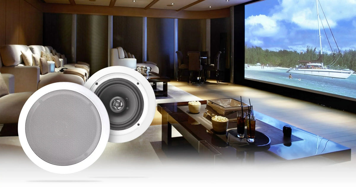 Rockville RPA40BT 4-Room Home Audio Kit Receiver+(8) 8" White Ceiling Speakers