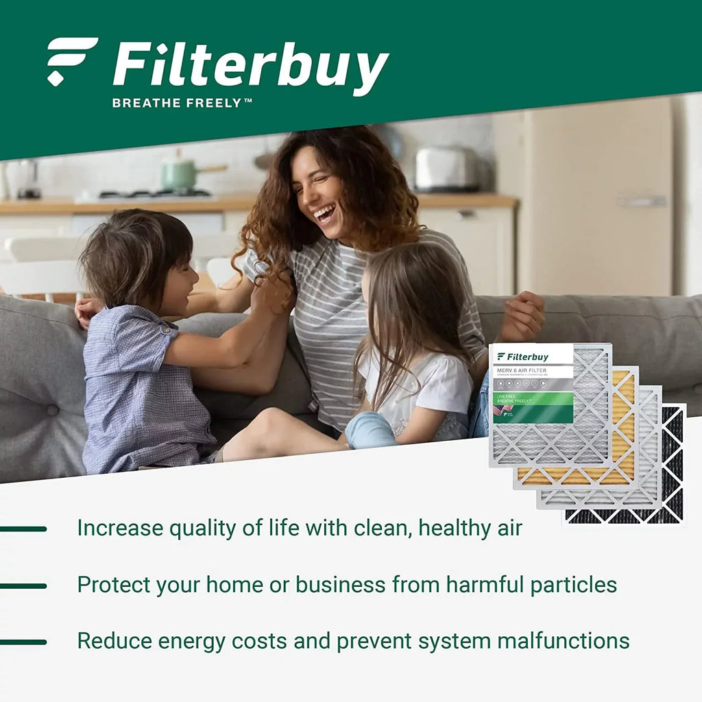 Filterbuy 24x25x1 MERV 13 Pleated HVAC AC Furnace Air Filters (1-Pack)
