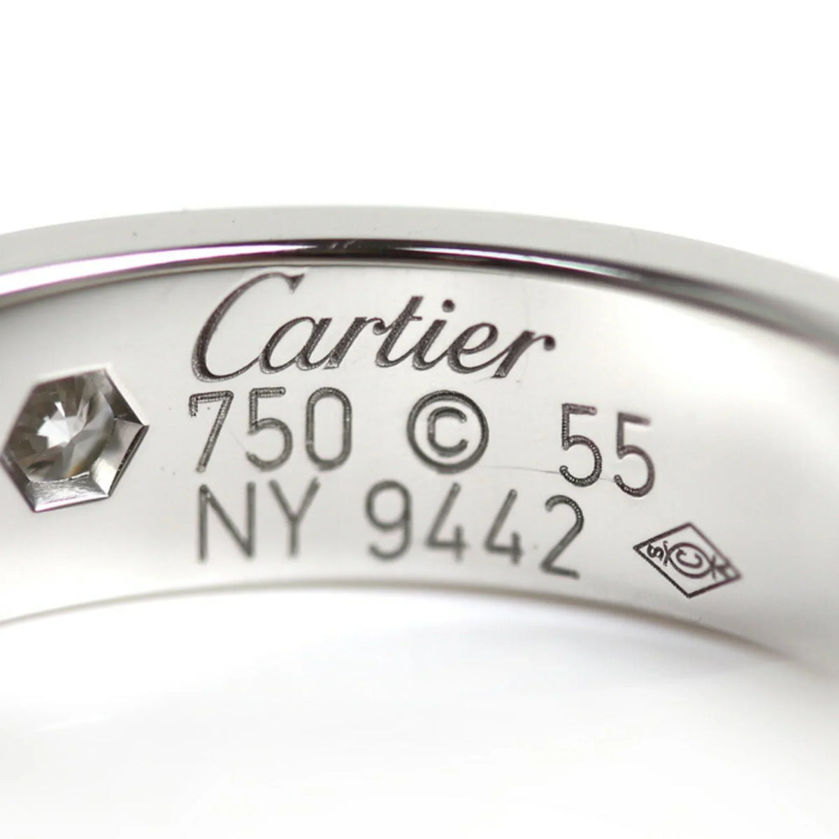 Pre-Owned CARTIER Cartier K18WG White Gold Love Ring 1P Diamond 14.5 Size 55 9.8g 2006 Limited Edition Women's (Good)