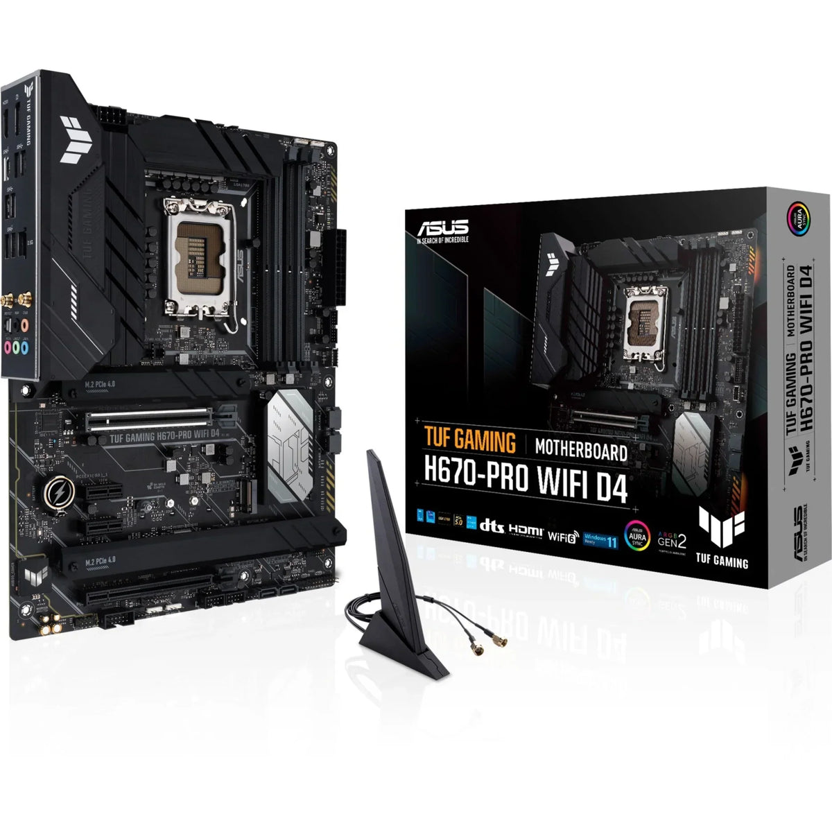 ASUS TUF GAMING H670-PRO WIFI D4 LGA 1700 (Intel 12th &13th Gen) ATX Gaming Motherboard (PCIe 5.0, DDR4, 14+1 DrMOS, 4xPCIe 4.0 M.2 Slots, WiFi 6, 2.5 Gb LAN, Front USB 3.2 Gen 1 Type-C)
