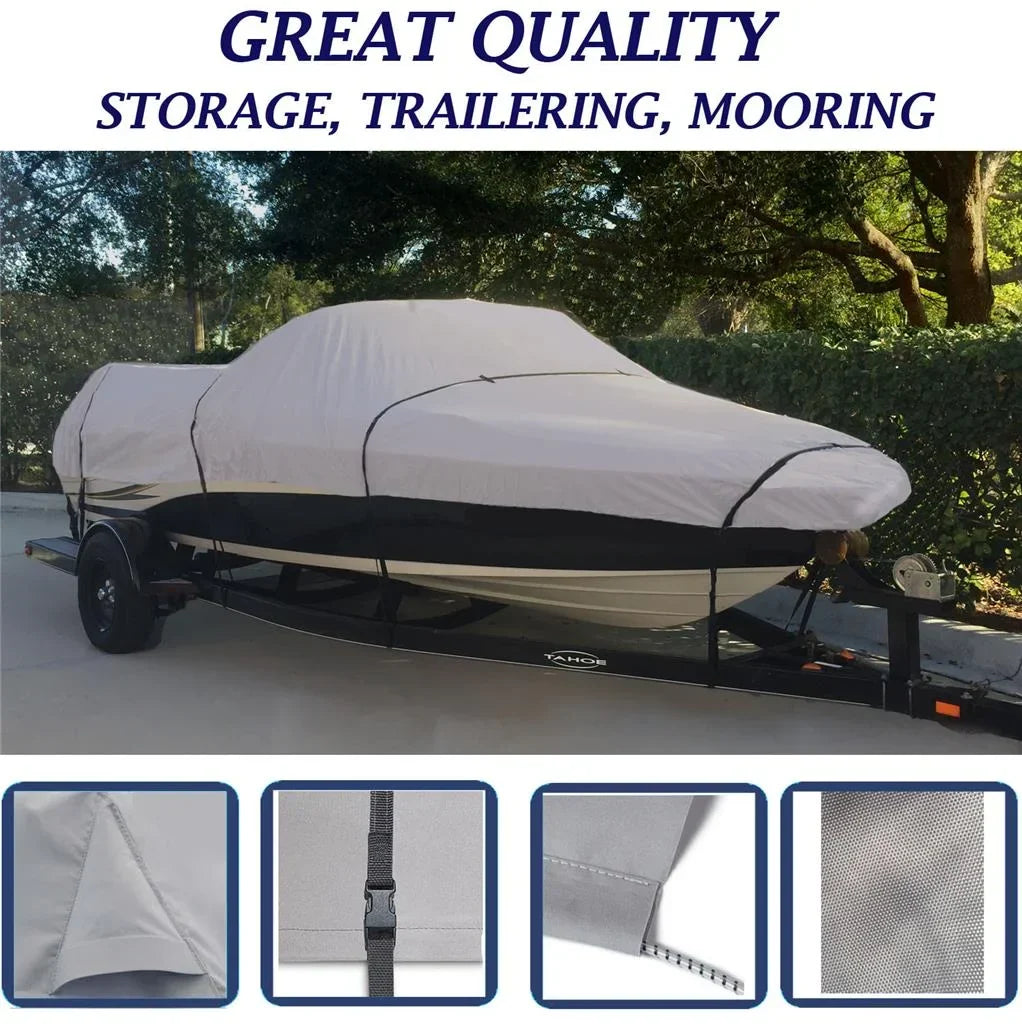 BOAT COVER Compatible for REINELL/BEACHCRAFT 170 MIRAGE O/B 1988-1991 STORAGE, TRAVEL, LIFT