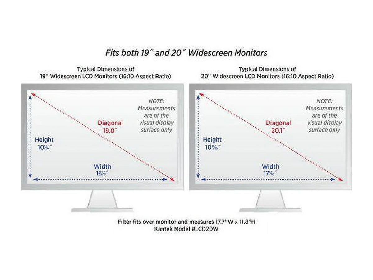 Kantek LCD Protective Filter Silver For 20" Widescreen Monitor - Scratch Resistant