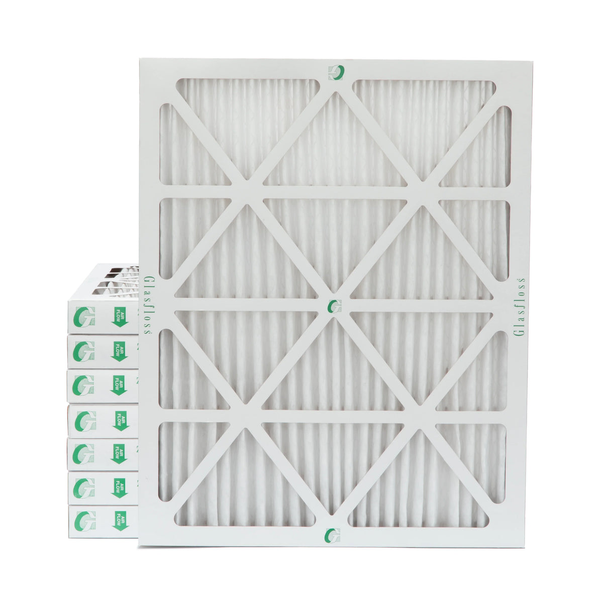 16x20x2 MERV 10 Pleated AC Furnace Air Filters by Glasfloss Industries. ( 8 Pack ) Exact Size: 15-1/2 x 19-1/2 x 1-3/4