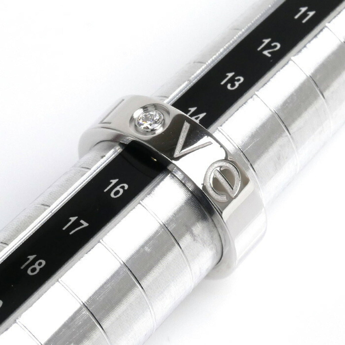 Pre-Owned CARTIER Cartier K18WG White Gold Love Ring 1P Diamond 14.5 Size 55 9.8g 2006 Limited Edition Women's (Good)